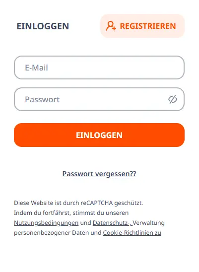 Login and registration form